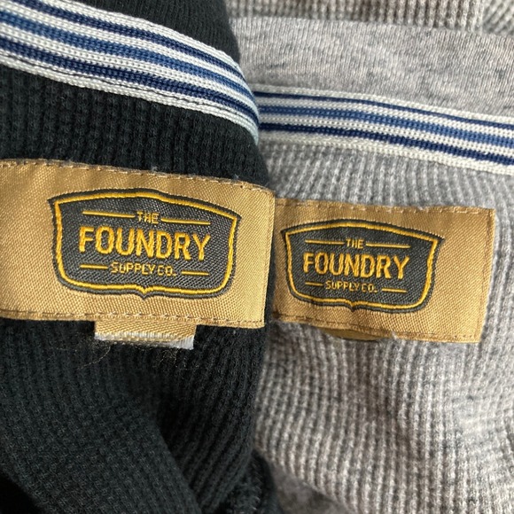 The Foundry Supply Co Henley Mens 4XLT Black Gray Waffle Knit Thermal 2 Pack - Picture 13 of 16